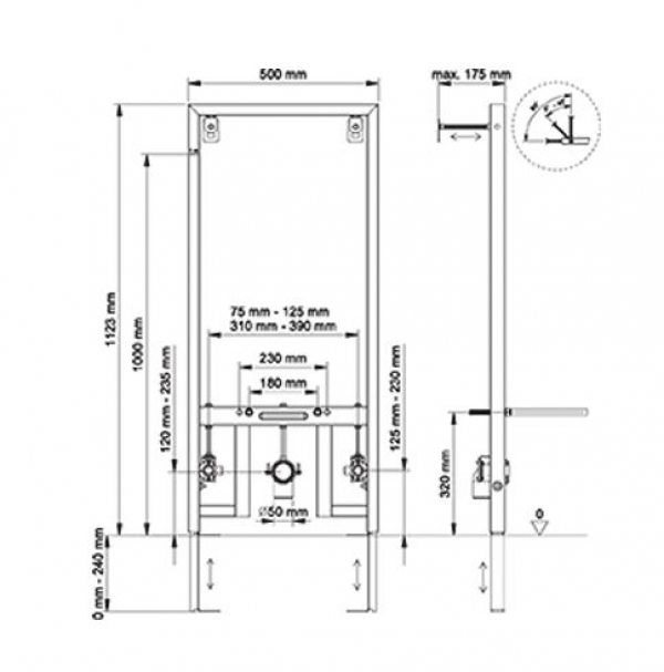 Инсталляция Berges Wasserhaus Novum 049213 для биде Синяя