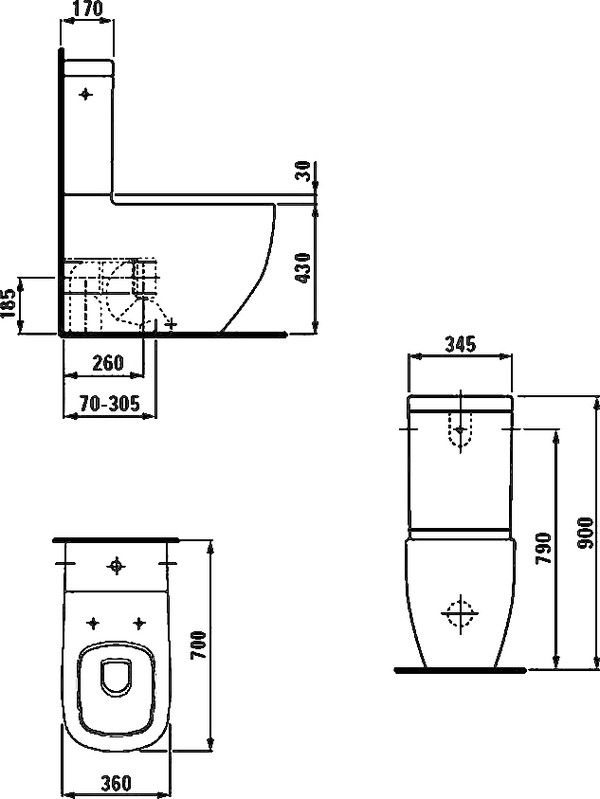 Унитаз-компакт Laufen Palomba 2480.6.000.000.1