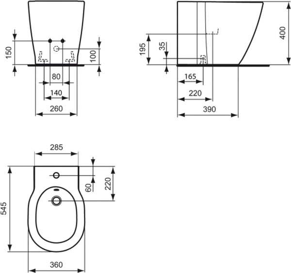 Биде напольное Ideal Standard Connect E799501