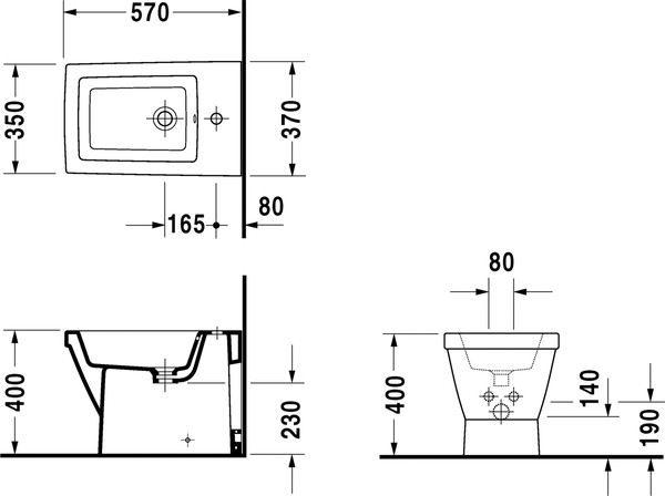 Биде напольное Duravit 2ND Floor 0136100000