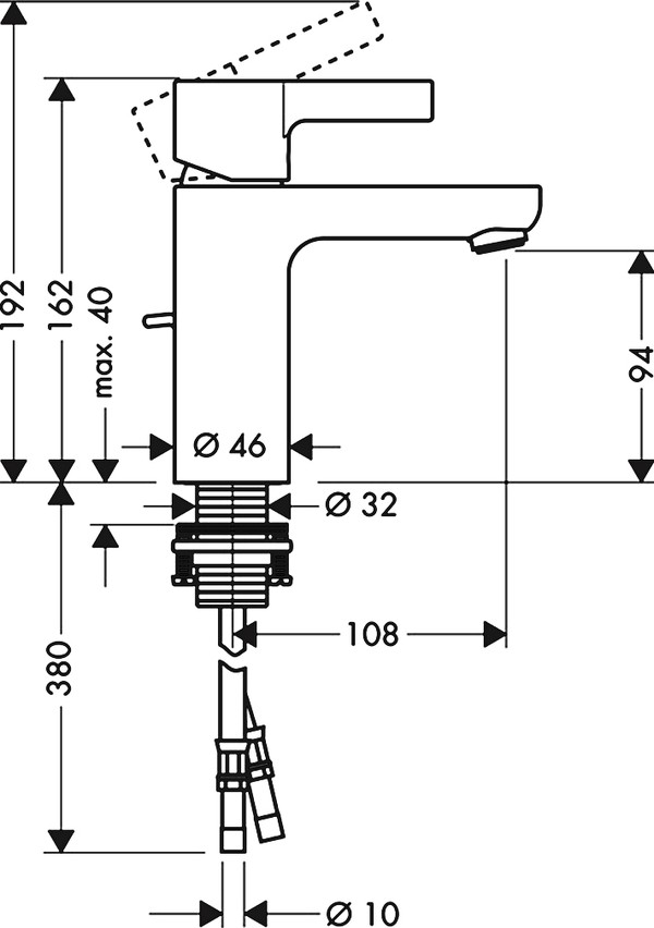 Смеситель Hansgrohe Metris S 31060000 для раковины