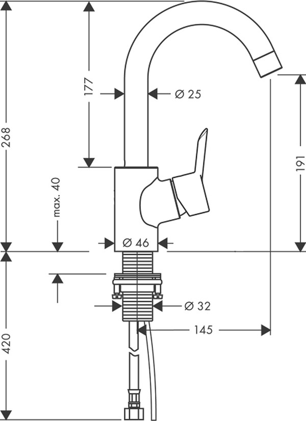 Смеситель Hansgrohe Talis S 32070000 для раковины