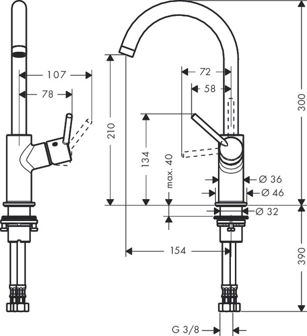 Смеситель Hansgrohe Talis 32082000 для раковины