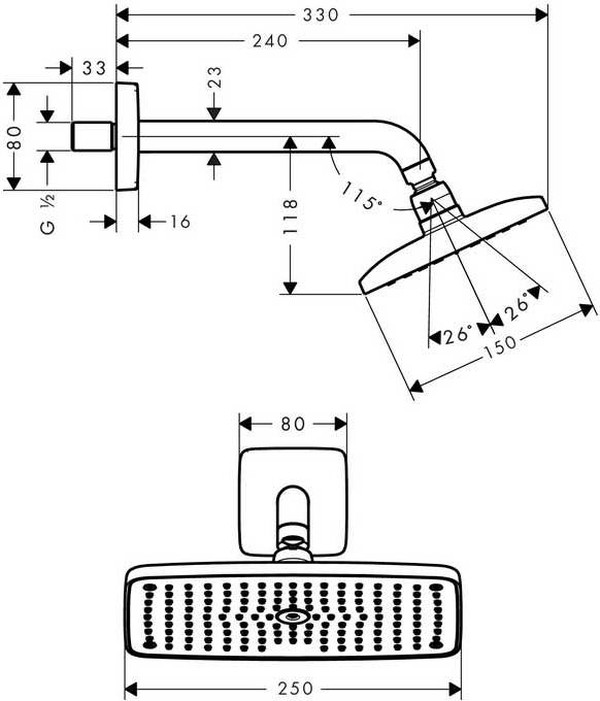 Верхний душ Hansgrohe Raindance E Air 27370000