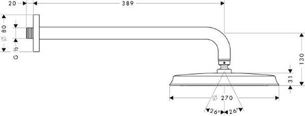 Верхний душ Hansgrohe Raindance Classic AIR 27424000