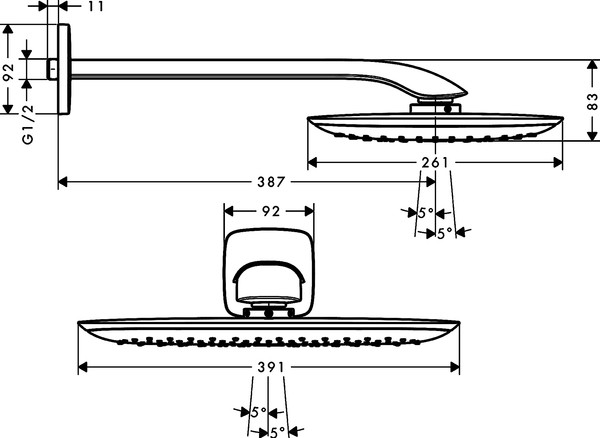 Верхний душ Hansgrohe PuraVida 27437000