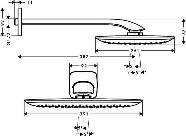 Верхний душ Hansgrohe PuraVida 27437400