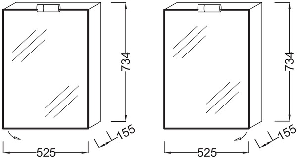 Зеркало-шкаф Jacob Delafon Odeon Up EB879 с подсветкой