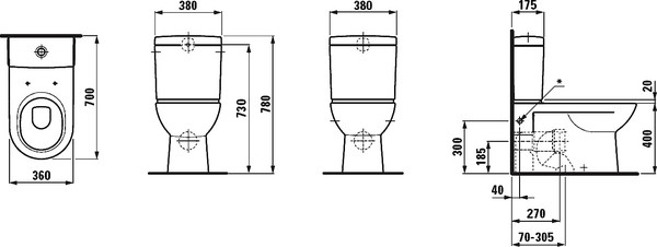 Унитаз-компакт Laufen Pro 2495.8.000.000.1