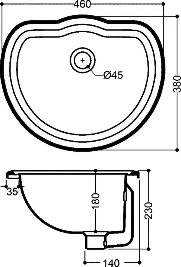 Рукомойник Kerasan Retro 103101 встраиваемый (46 см)