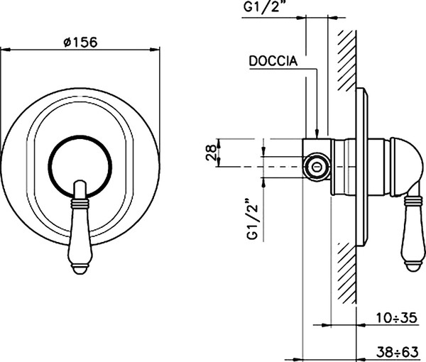 Смеситель Nicolazzi Signal 3406 CR 76 для душа