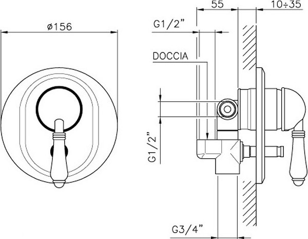 Смеситель Nicolazzi Signal 3460 BZ 75 для ванны с душем