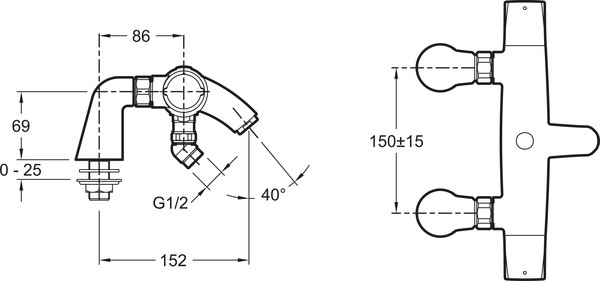 Смеситель Jacob Delafon Elevation E18875-CP на борт ванны