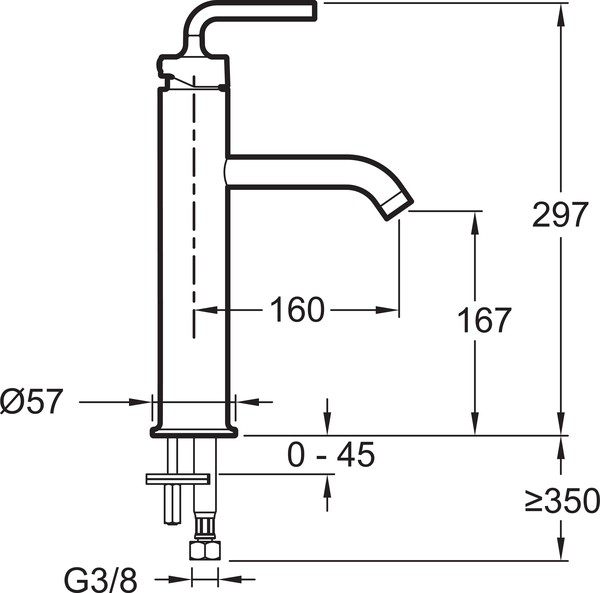 Смеситель Jacob Delafon Purist E14404-4A-CP для раковины