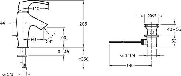 Смеситель Jacob Delafon Symbol E72680-CP для раковины