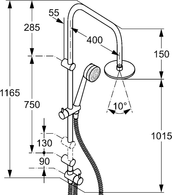 Душевая стойка Kludi Zenta dual shower system 6609005-00