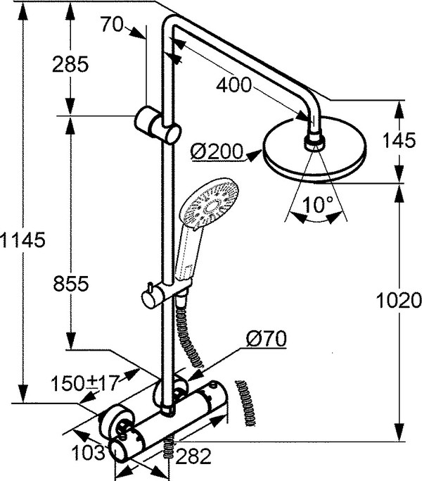 Душевая стойка Kludi Zenta dual shower system 6609505-00