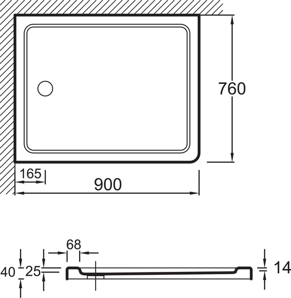 Поддон для душа Jacob Delafon Flight E62461 90х76