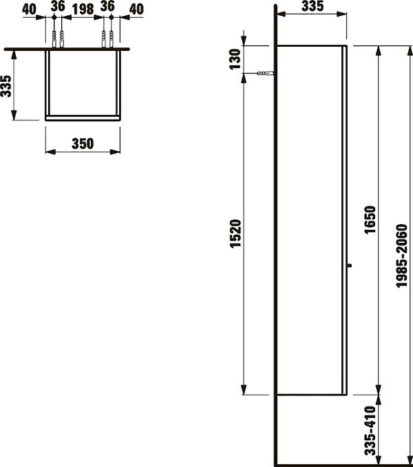 Шкаф-пенал Laufen Palace 4.0202.2.075.463.1 R белый матовый