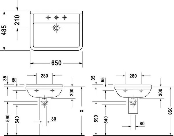 Раковина Duravit Starck 3 0300650000 65 см