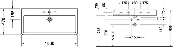 Раковина Duravit Vero 0454100000 100 см