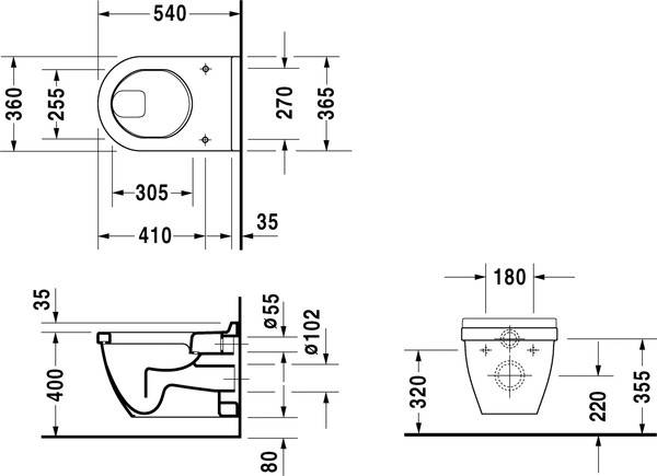 Унитаз подвесной Duravit Starck 3 2201090000