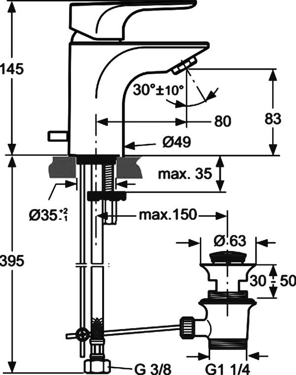 Смеситель Ideal Standard Strada A5842AA для раковины