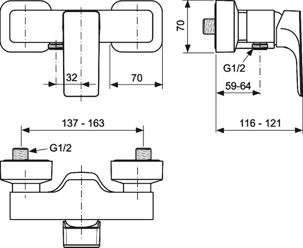 Смеситель Ideal Standard Strada A5846AA для душа