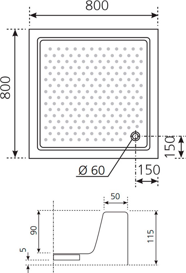 Поддон для душа Novellini Olympic 80x80 см