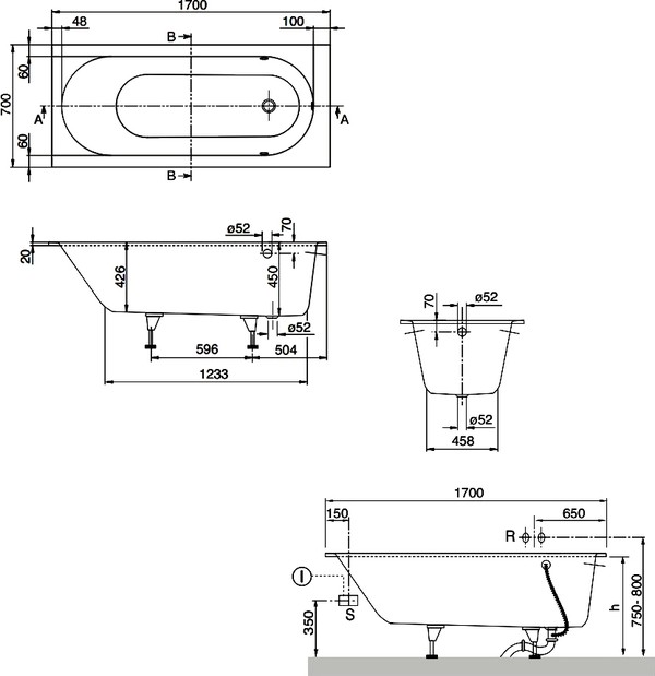 Акриловая ванна Villeroy & Boch Oberon UBQ177OBE2V-01 alpin