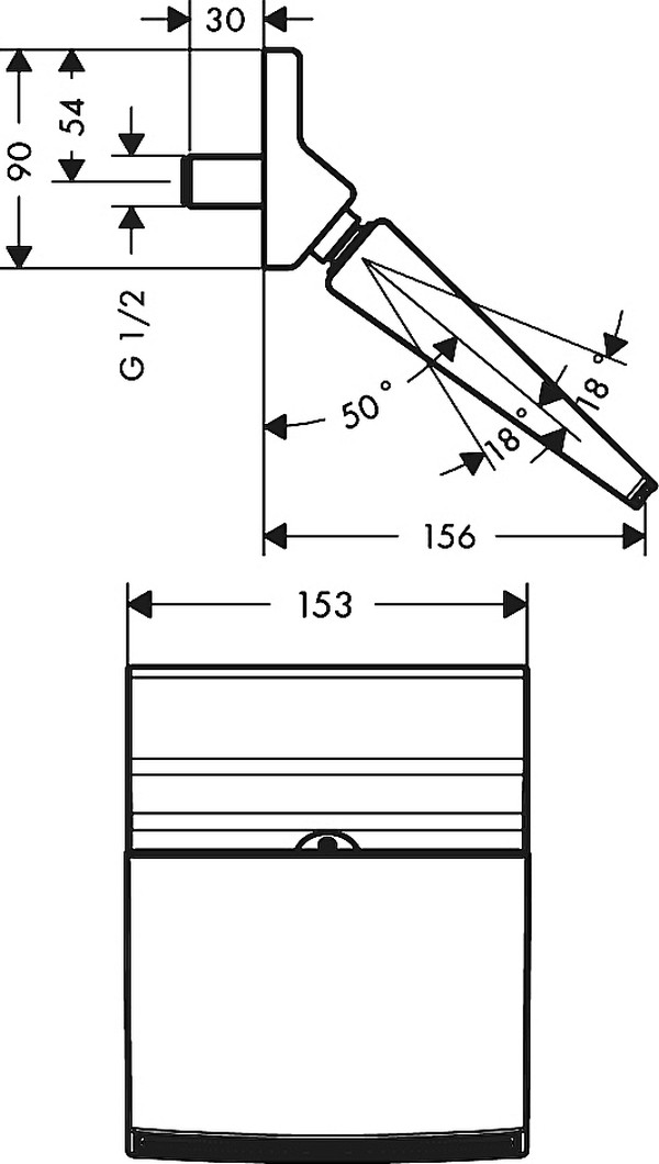 Верхний душ Hansgrohe Raindance 150 1jet 26442000 Rainfall