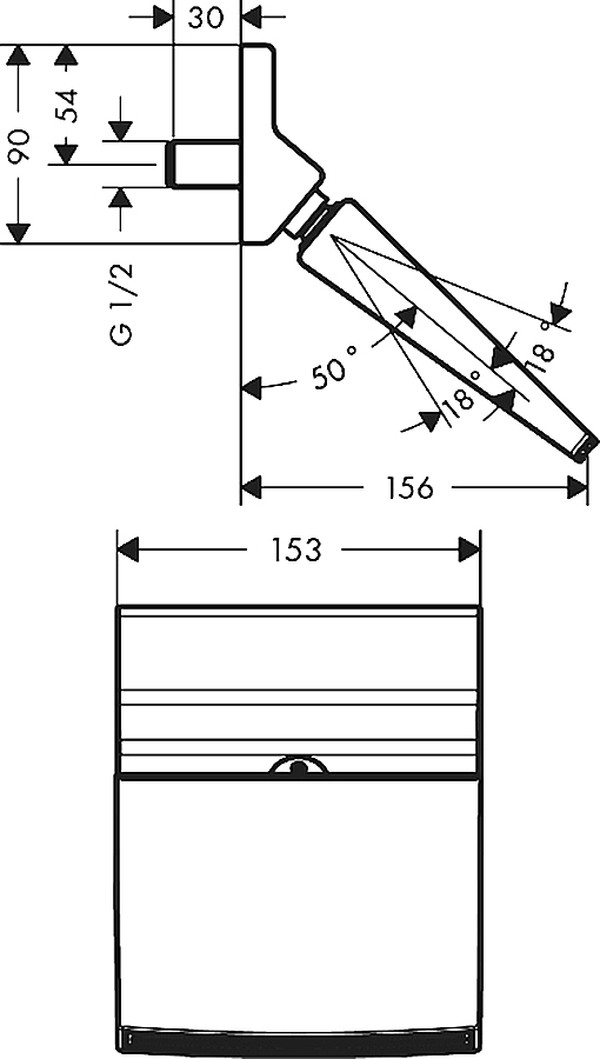 Верхний душ Hansgrohe Raindance 150 1jet 26443000 Rainfall Stream