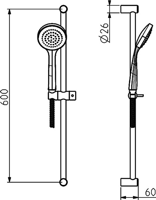 Душевой гарнитур Gattoni H2OMIX 1000 1081/PDC0