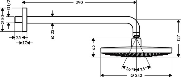 Верхний душ Hansgrohe Raindance Select S 240 2jet 26466000