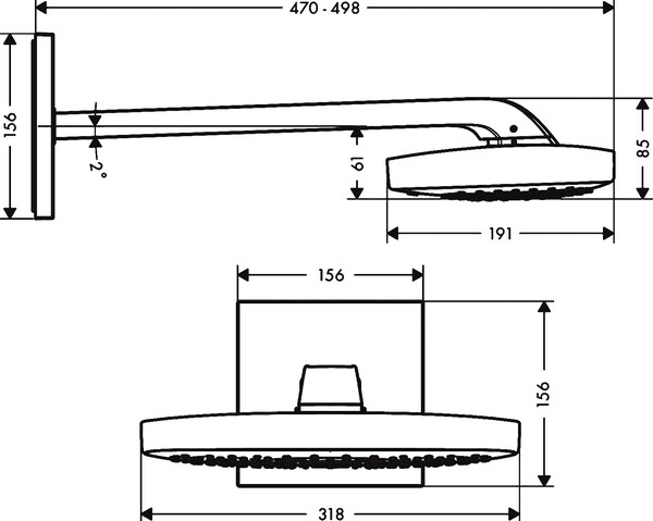 Верхний душ Hansgrohe Raindance Select E 300 3jet 26468000