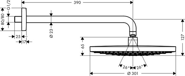 Верхний душ Hansgrohe Raindance Select S 300 2jet 27378000