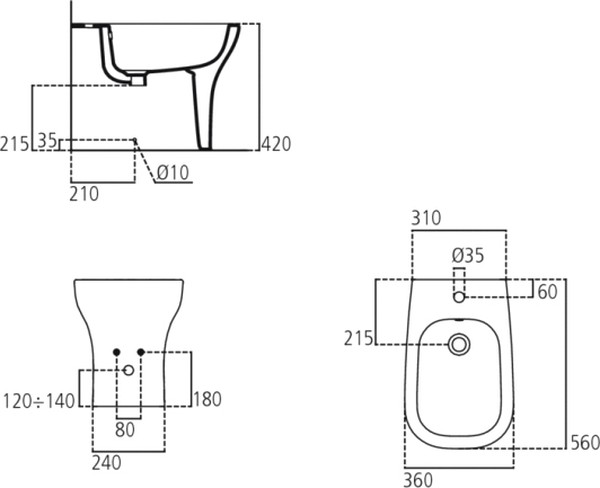 Биде напольное Ideal Standard Active T501201