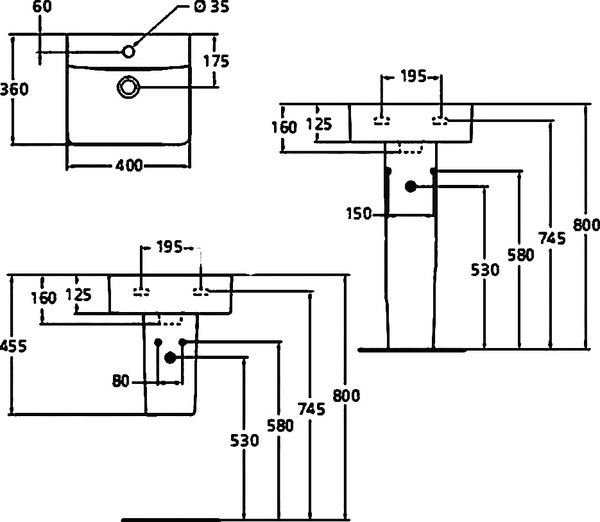 Рукомойник Ideal Standard Connect Cube E803301 40 см