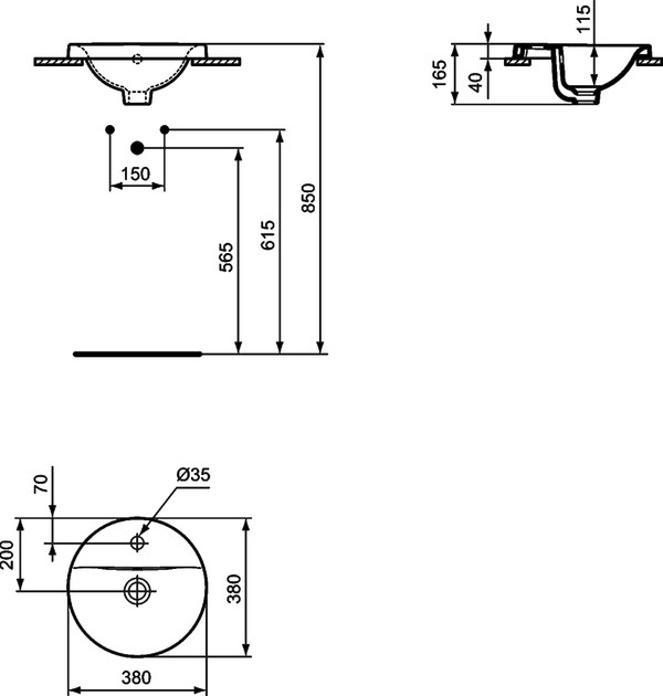 Рукомойник Ideal Standard Connect E504101 38 см