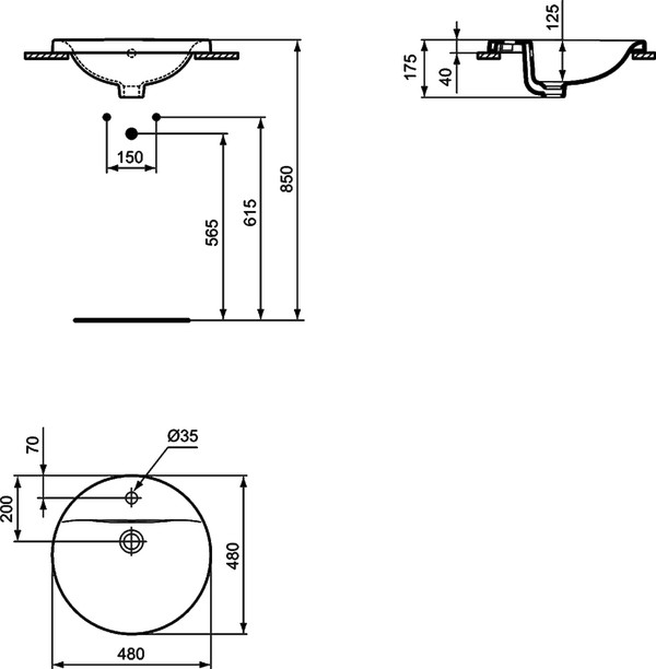 Рукомойник Ideal Standard Connect E504201 48 см