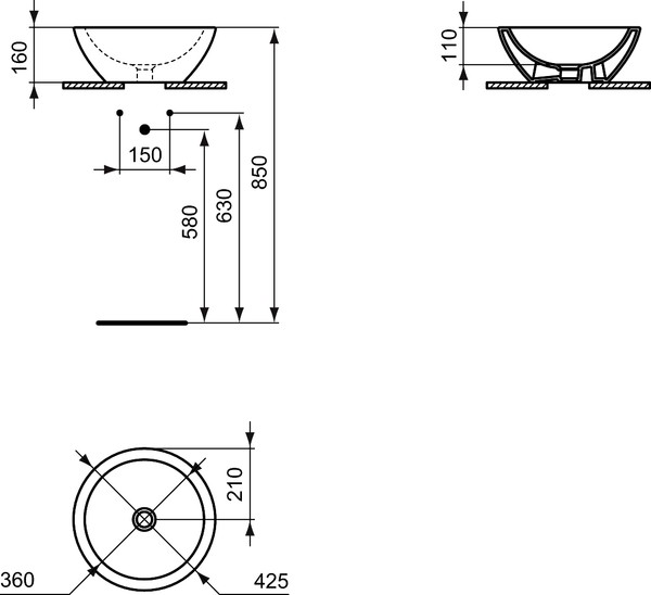 Рукомойник Ideal Standard Strada K078301 45 см