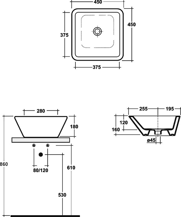 Рукомойник Olympia Tutto Svaso Quadro TDQU011