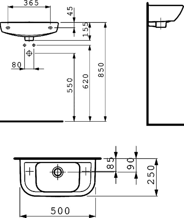 Раковина Laufen Pro 8.1695.7.000.106.1 R