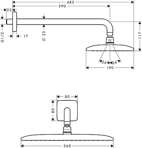 Верхний душ Hansgrohe Raindance E Air 27376000