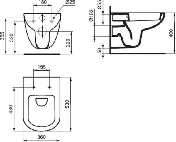 Унитаз подвесной Ideal Standard Tempo