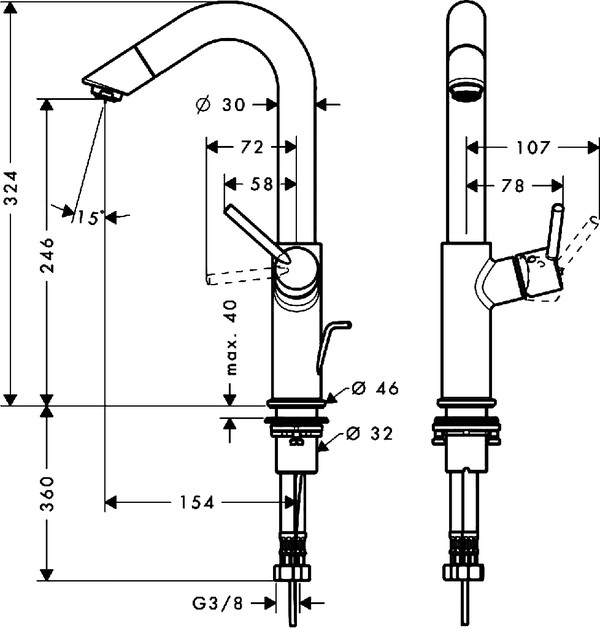 Смеситель Hansgrohe Talis 32055000 для раковины