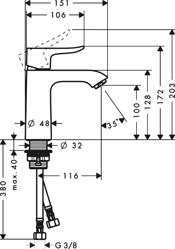 Смеситель Hansgrohe Metris 31084000 для раковины