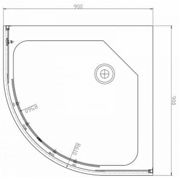 Душевой уголок Berges Wasserhaus Solo R 90х90 061108 профиль Хром сильвер стекло прозрачное