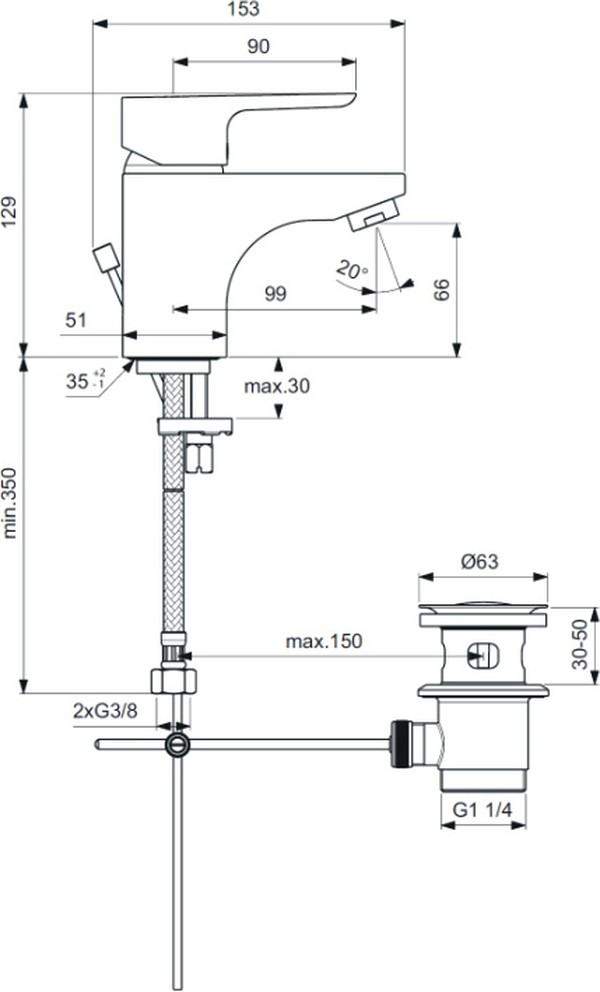 Смеситель Ideal Standard Ceraplan III B0700AA для раковины