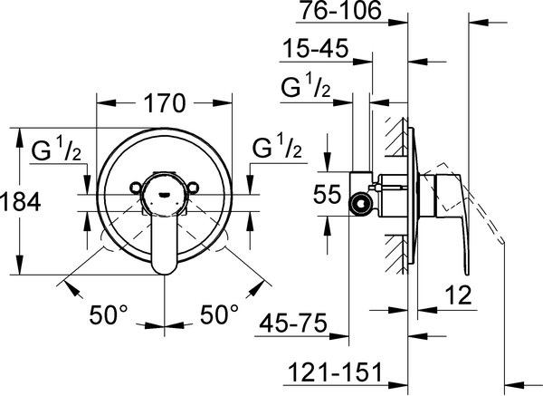 Смеситель Grohe Eurostyle Cosmopolitan 33635002 С ВНУТРЕННЕЙ ЧАСТЬЮ